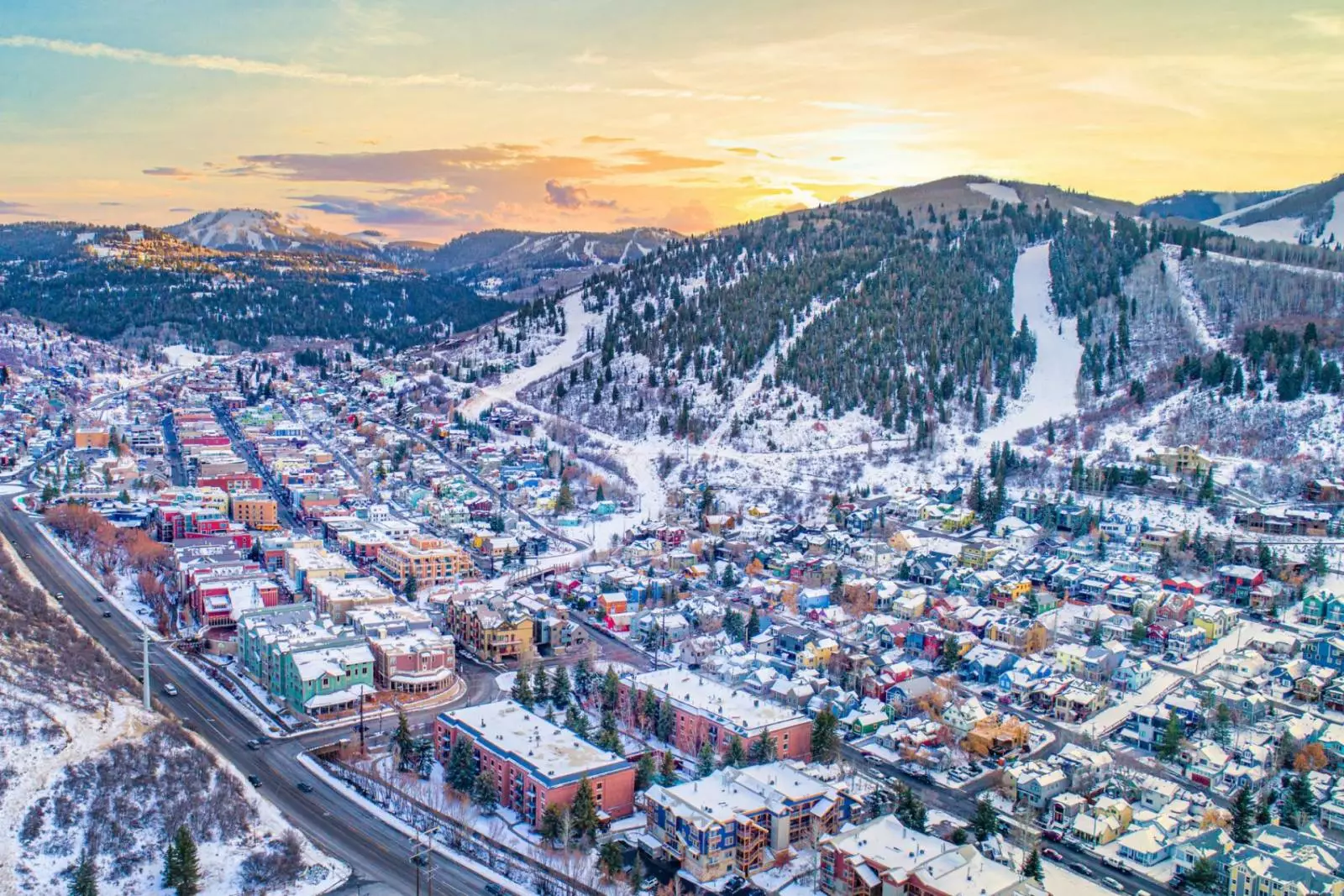 aerial view of Park City