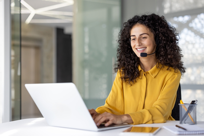 woman providing customer support