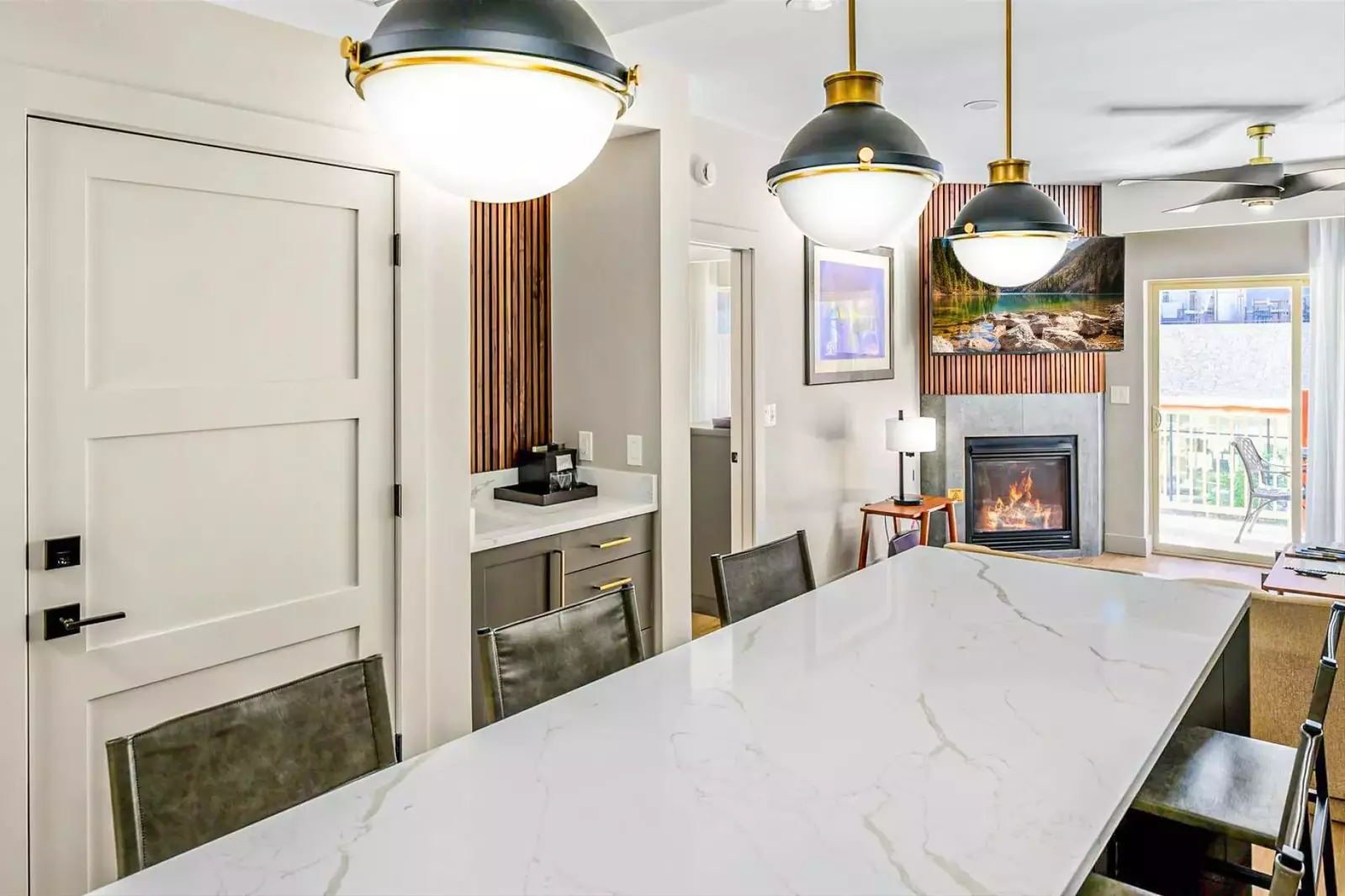 Westgate Park City Golden Aspen Ski Condo. Featuring a high-end, designer remodel with custom modern décor and fireplace, coffee bar, ski-in / ski-out