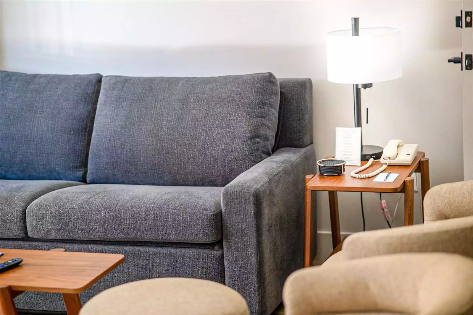 The home features 2 American Leather sleeper sofas with bar-free design, premium mattress, and sleek style—comfort and elegance in one.