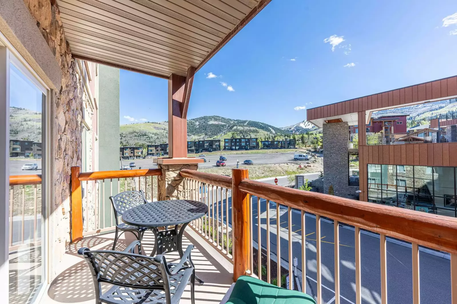 Experience the ultimate relaxation on your private patio, complete with a charming bistro set.