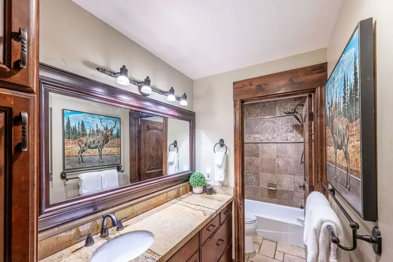 Located on the main level, this is the first full bathroom.