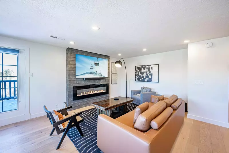 The new high end, designer couch is a queen pull-out sleeper sofa, perfect for sleeping two additional guests.