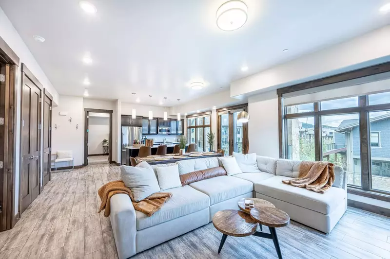 Enjoy the views of the mountains at the Canyons just outside of the floor to ceiling windows