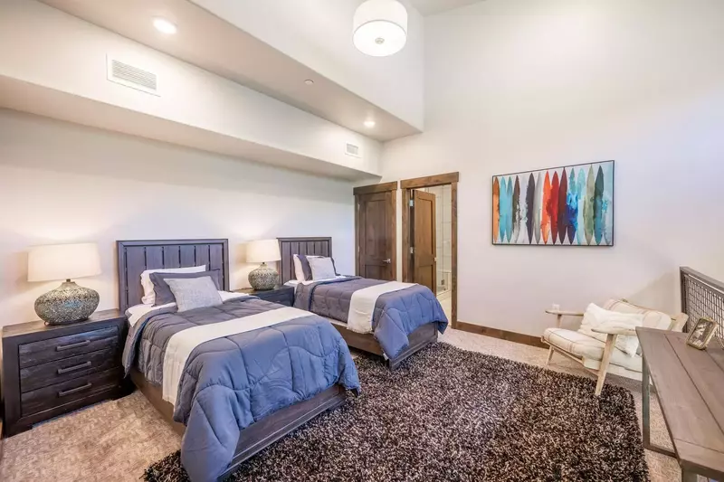 Located above the living area is this spacious loft - perfect for kids or friends the two twin beds are a fun place to relax. Since the photo was take