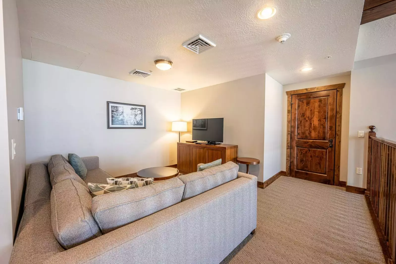 Located upstairs is the family room - open to the living room below, it's a fantastic place for kids, tweens and teens to hang out