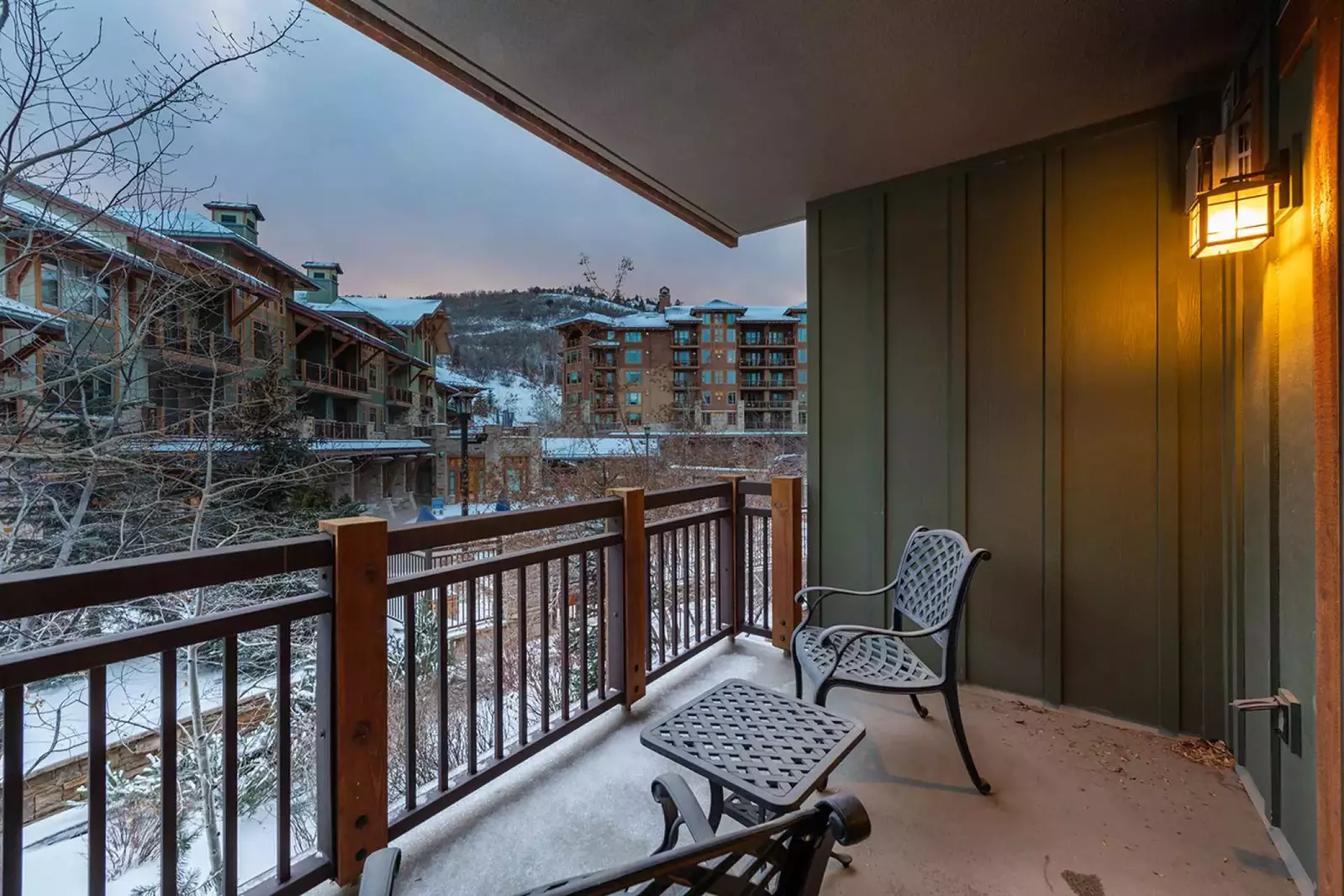 The patio provides a lovely place to relax after a long day of activities