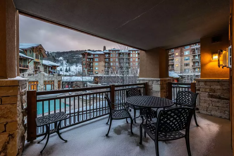 The patio provides a lovely place to relax after a long day of activities