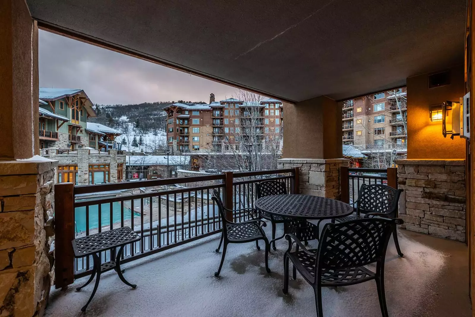 The patio provides a lovely place to relax after a long day of activities