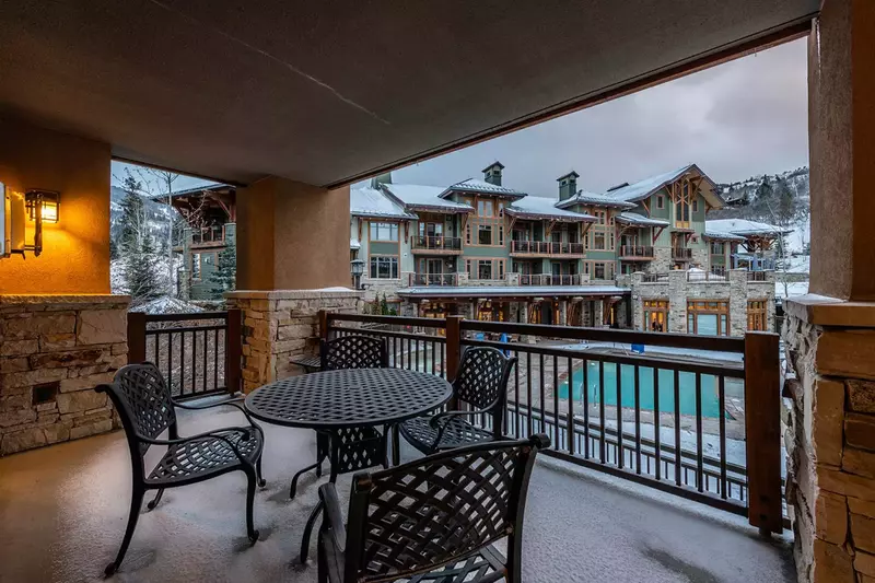 The patio provides a lovely place to relax after a long day of activities