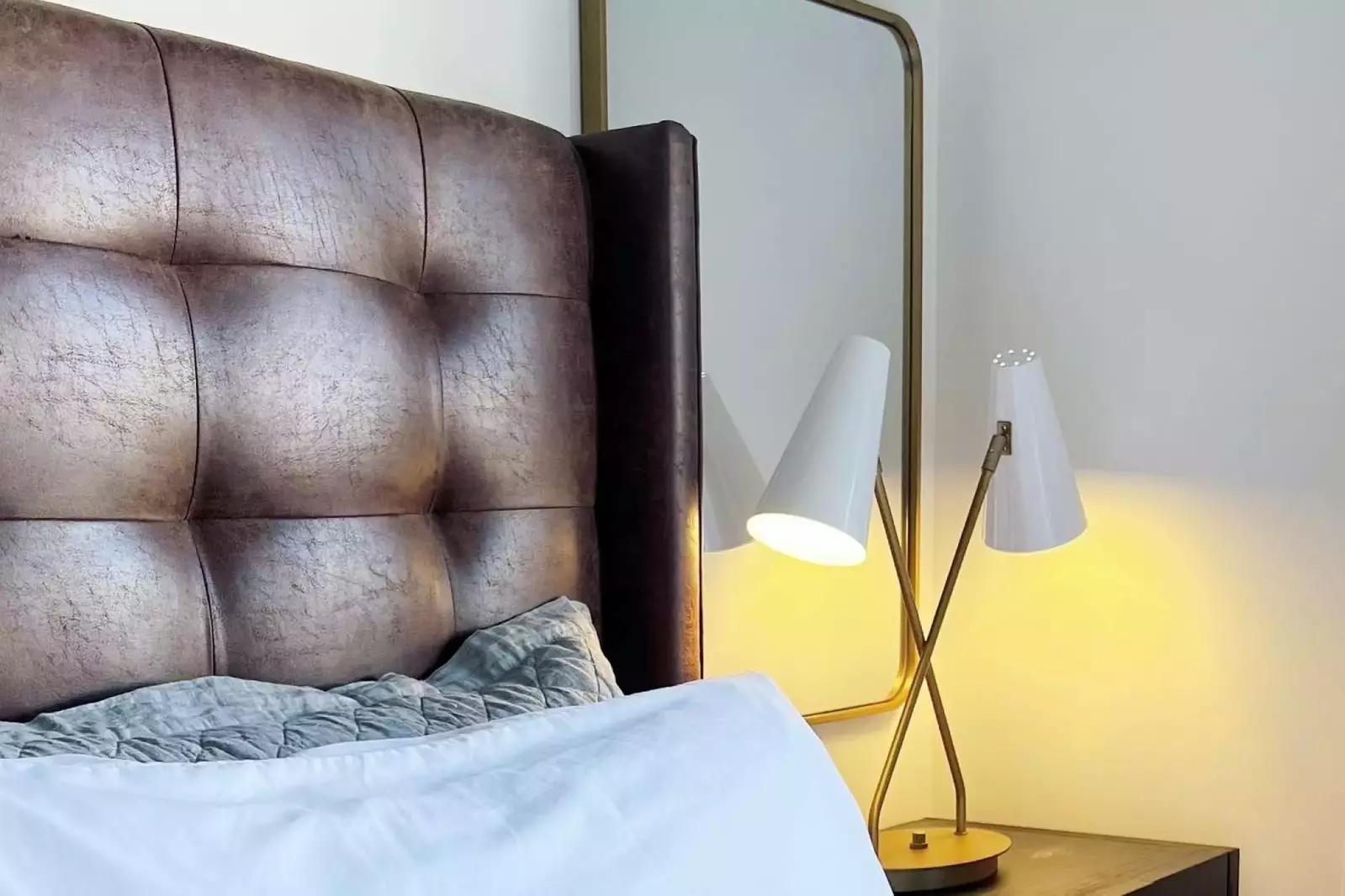 Nordic style bedside lamp and mirror