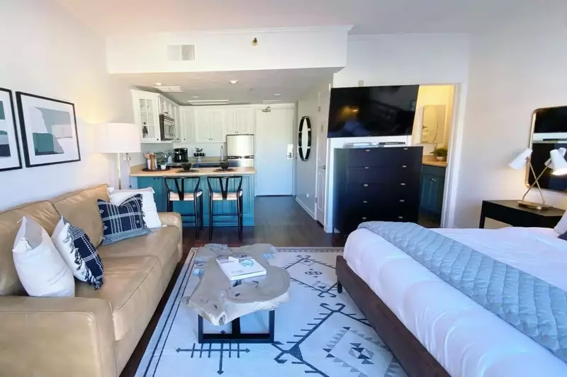 Smart TV on top of the mini dresser