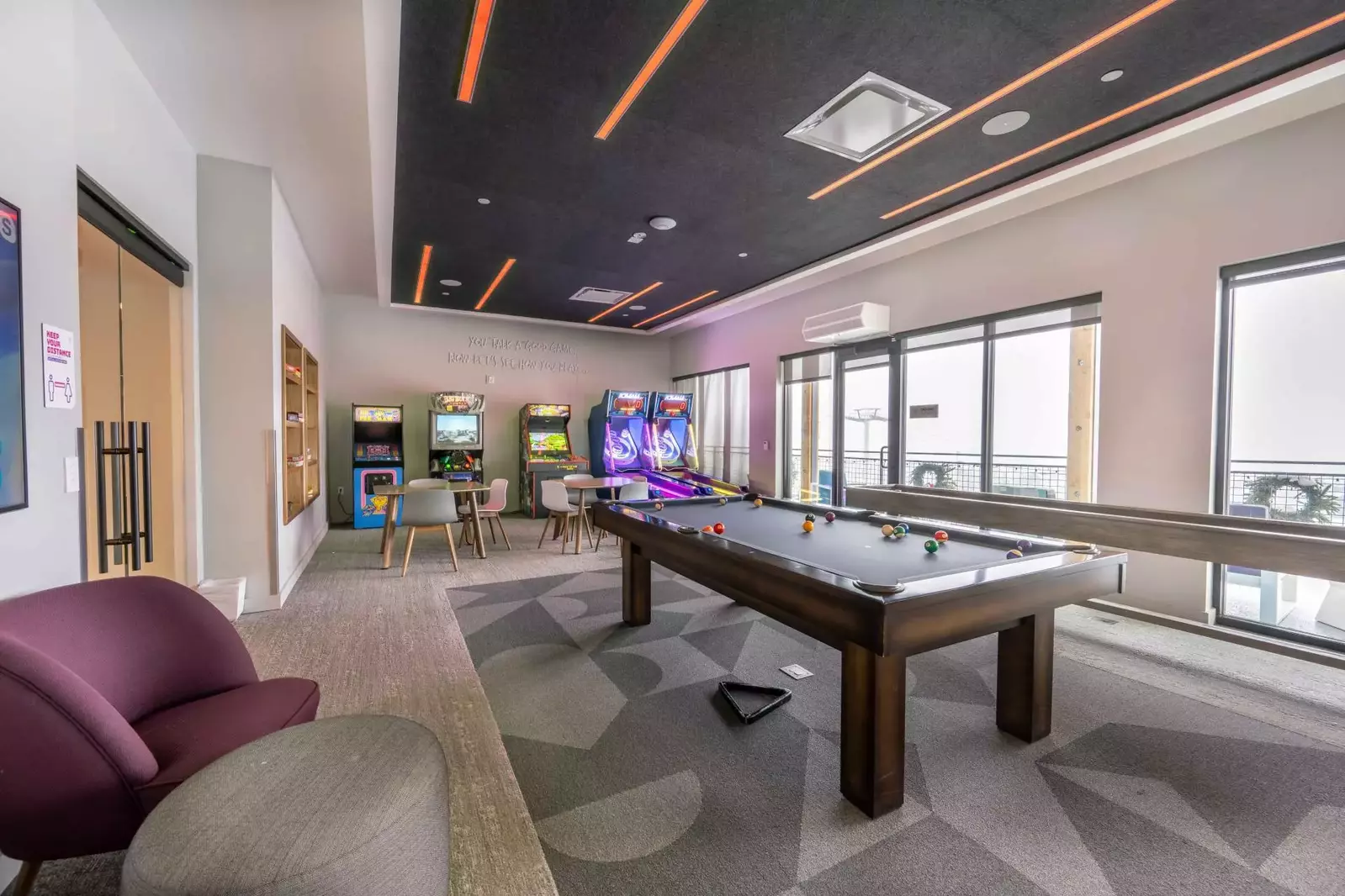 Enjoy games on us! The arcade games are coin less and free for guest use. Enjoy pool while taking in the views of the Canyons