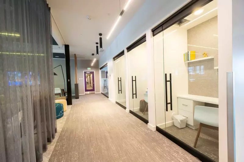 YotelPAD boasts so many amenities including these multifunctional private work spaces located on the 1st floor of the resort