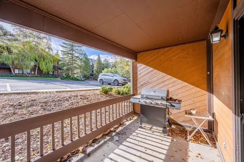 Private Patio with Gas Grill, Sliding Door Access to the Home