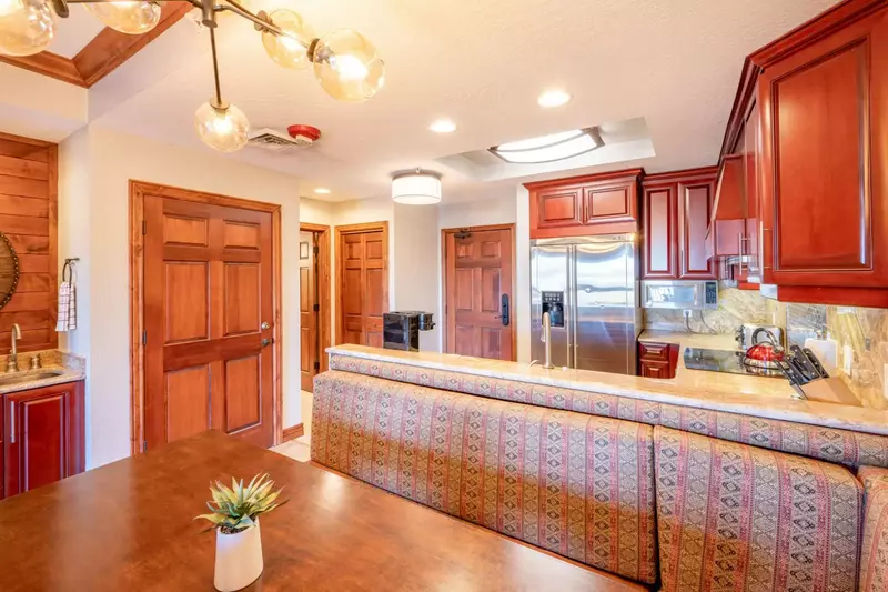 Formal Dining Area with a Hardwood Table
