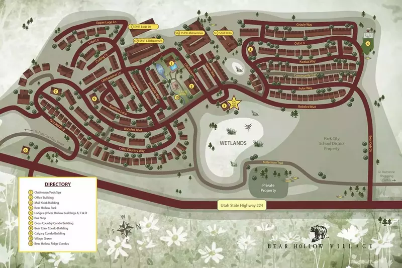 Map of the Bear Hollow Village