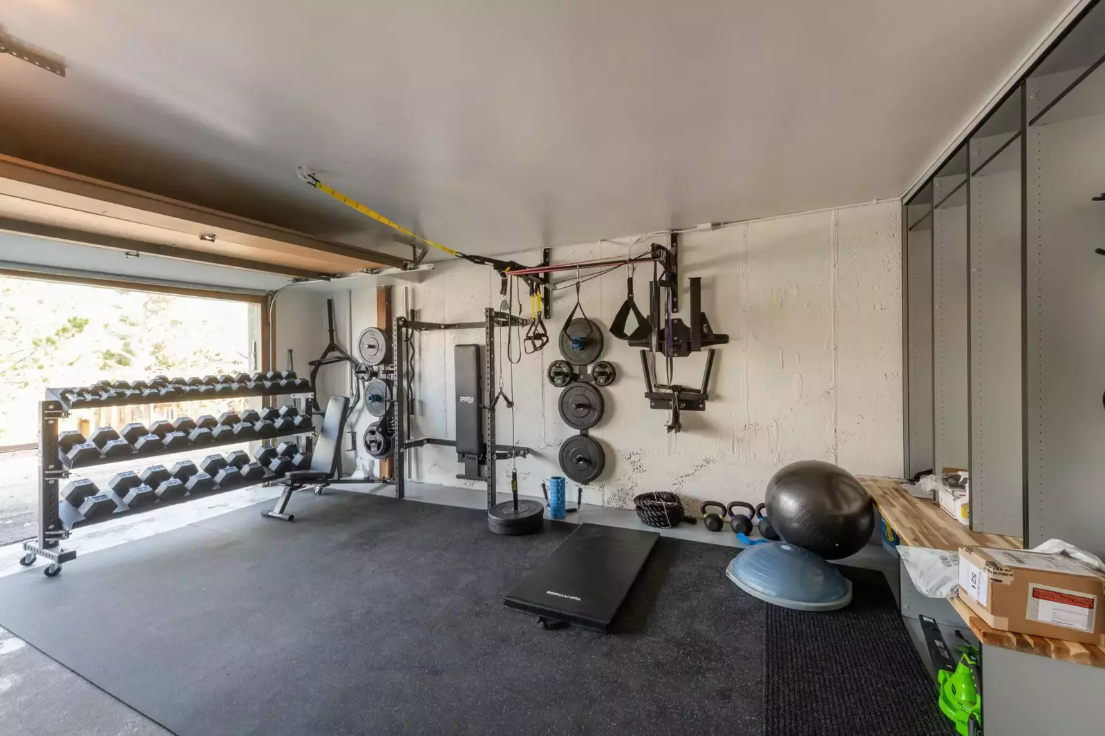 The fully equipped private gym is perfect for getting your workouts in while you're on vacation.