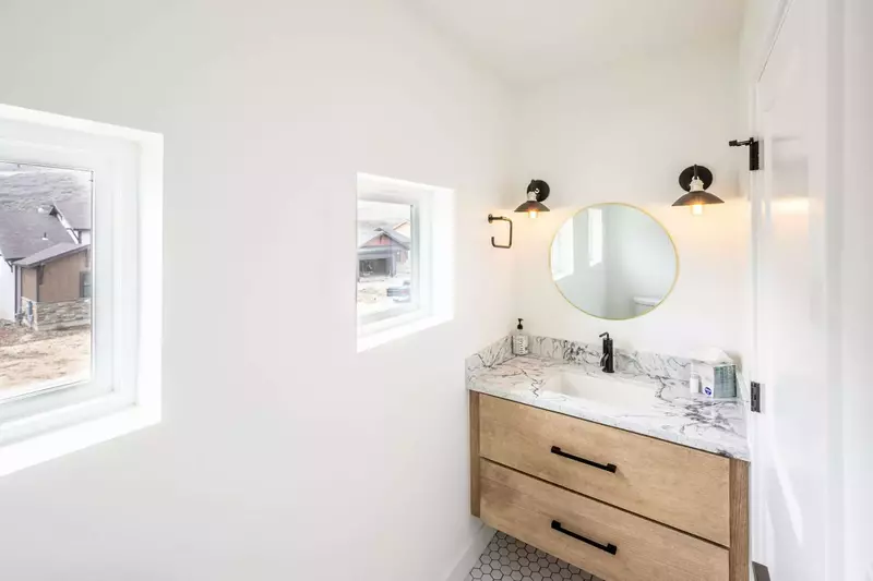 Private bathroom filled with natural light