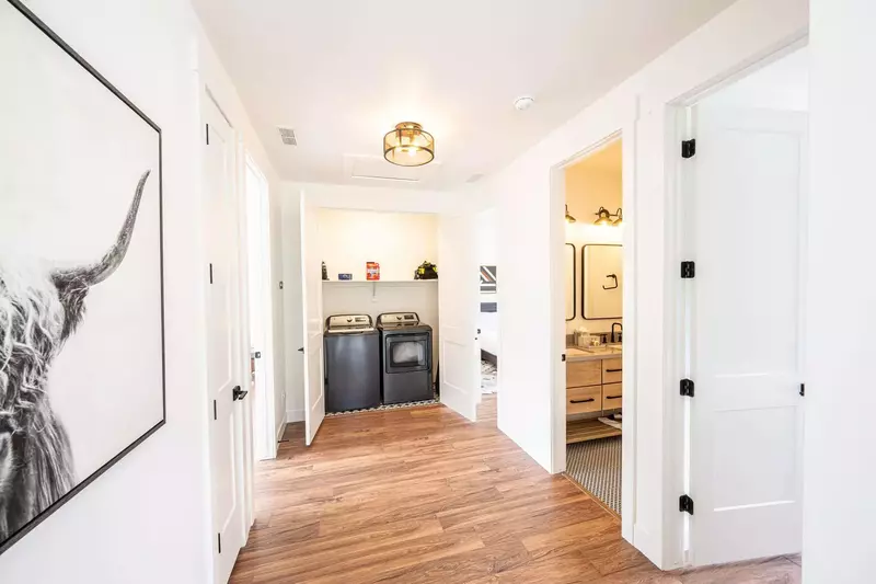 Equipped with brand new, full size HE washer and dryer