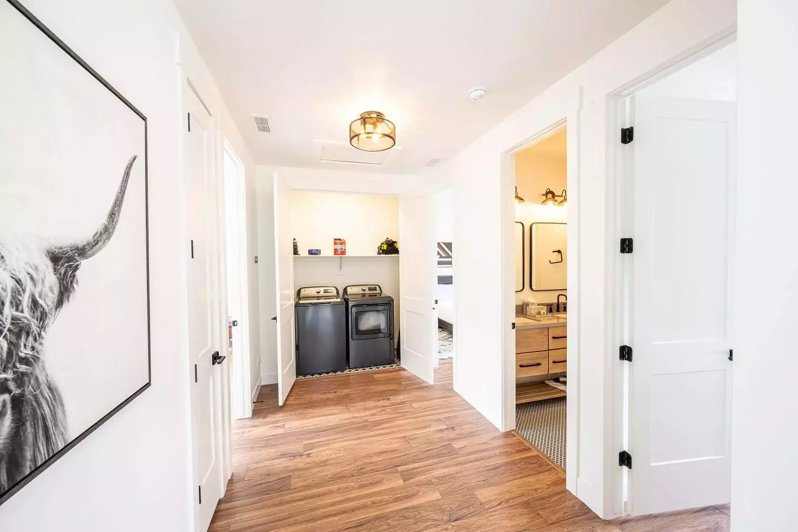 Equipped with brand new, full size HE washer and dryer