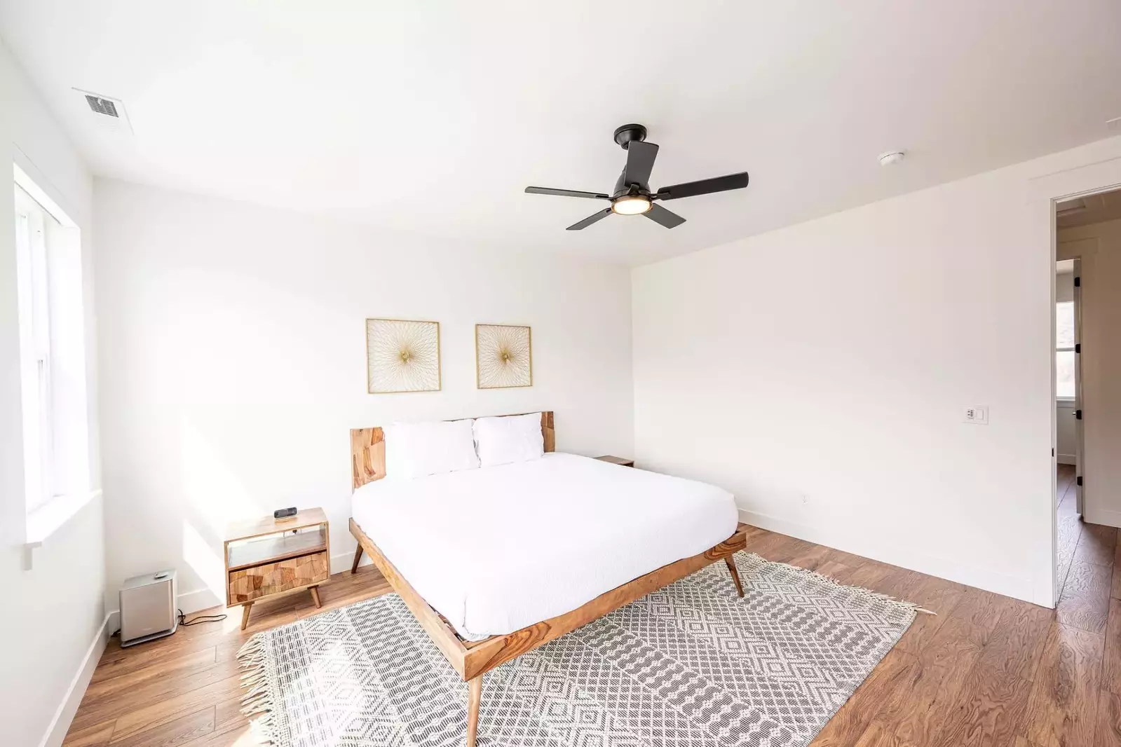 The room is thoughtfully furnished and features a top of the line King sized memory foam mattress.