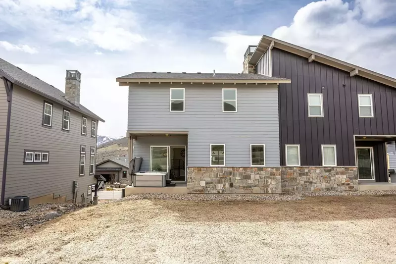 Back patio with relaxing hot tub