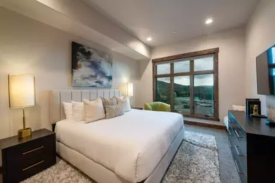 The Calm & Restorative Guest Suite Features a Beautiful King Size Bed, Hardwood Flooring, New HDTV, New Lamps, Hardwood Floor, New Rugs, Oversized Tub