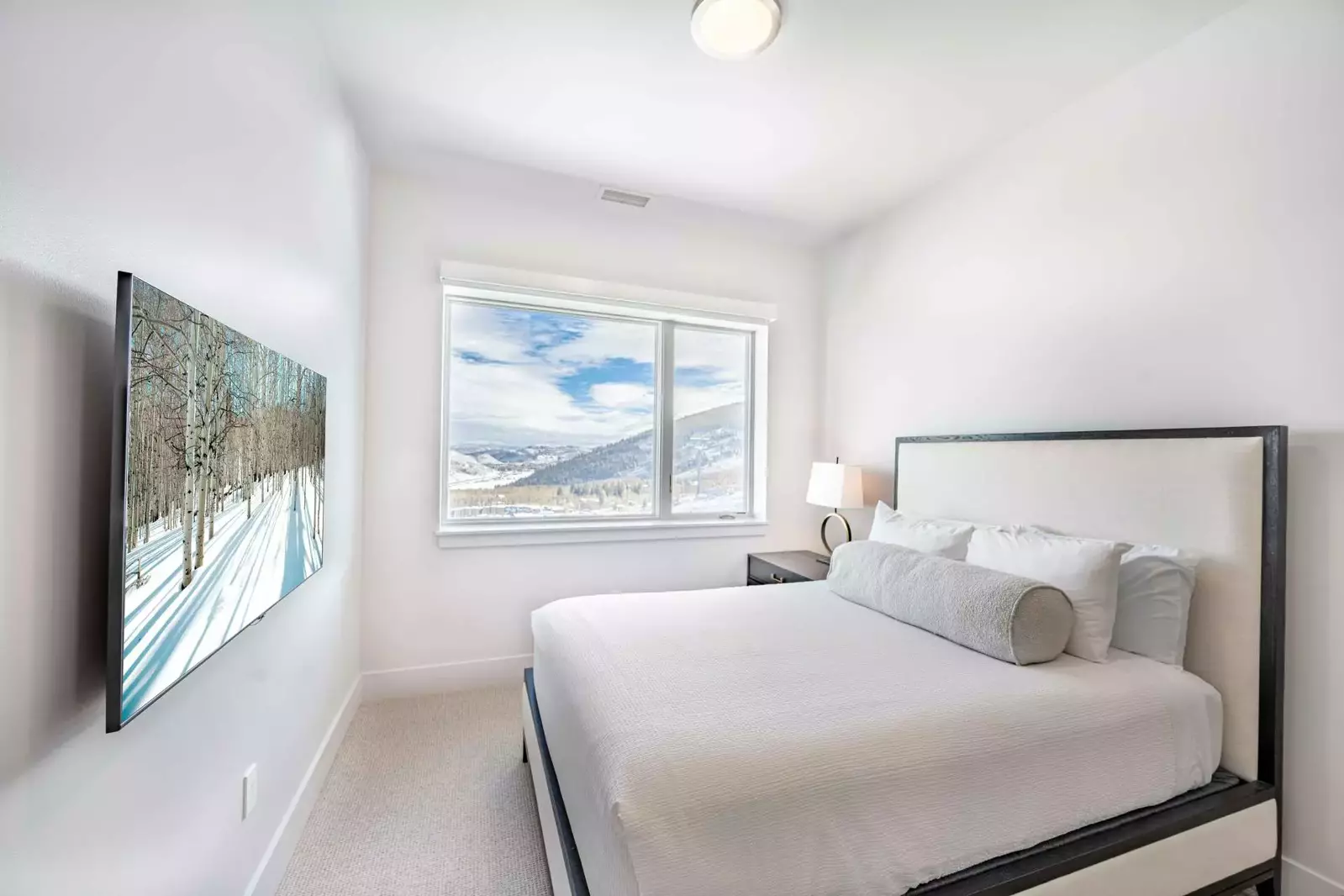 Guest Suite - Designer King bed with high end mattress and bedding, Smart HDTV, Mountain and Valley Views. This room is located down the hall from the
