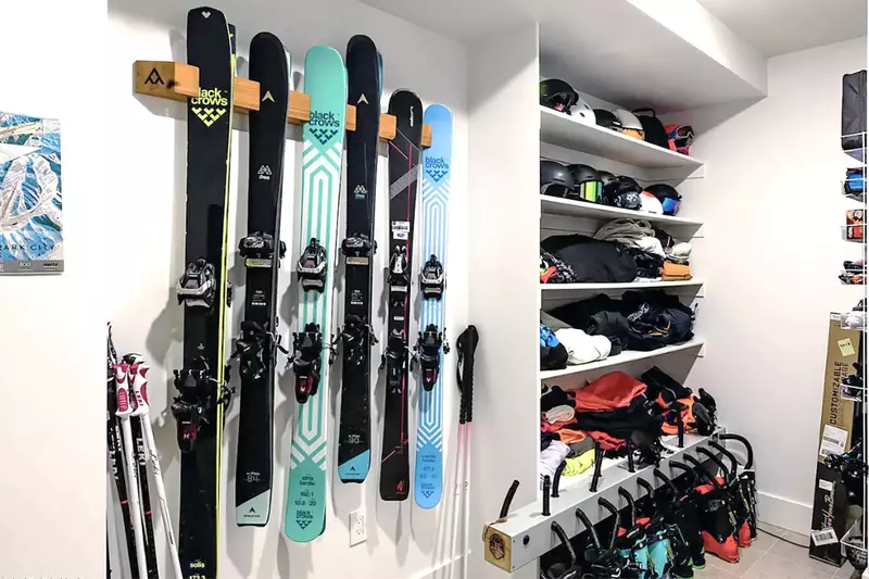 Located just inside the door from the ski run, a private ski room with storage, maps and boot dryers!   Luxe Park City Ski-In/Ski-Out, APEX Park City