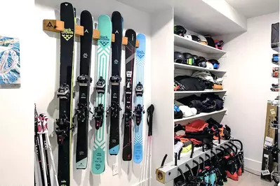Located just inside the door from the ski run, a private ski room with storage, maps and boot dryers!   Luxe Park City Ski-In/Ski-Out, APEX Park City