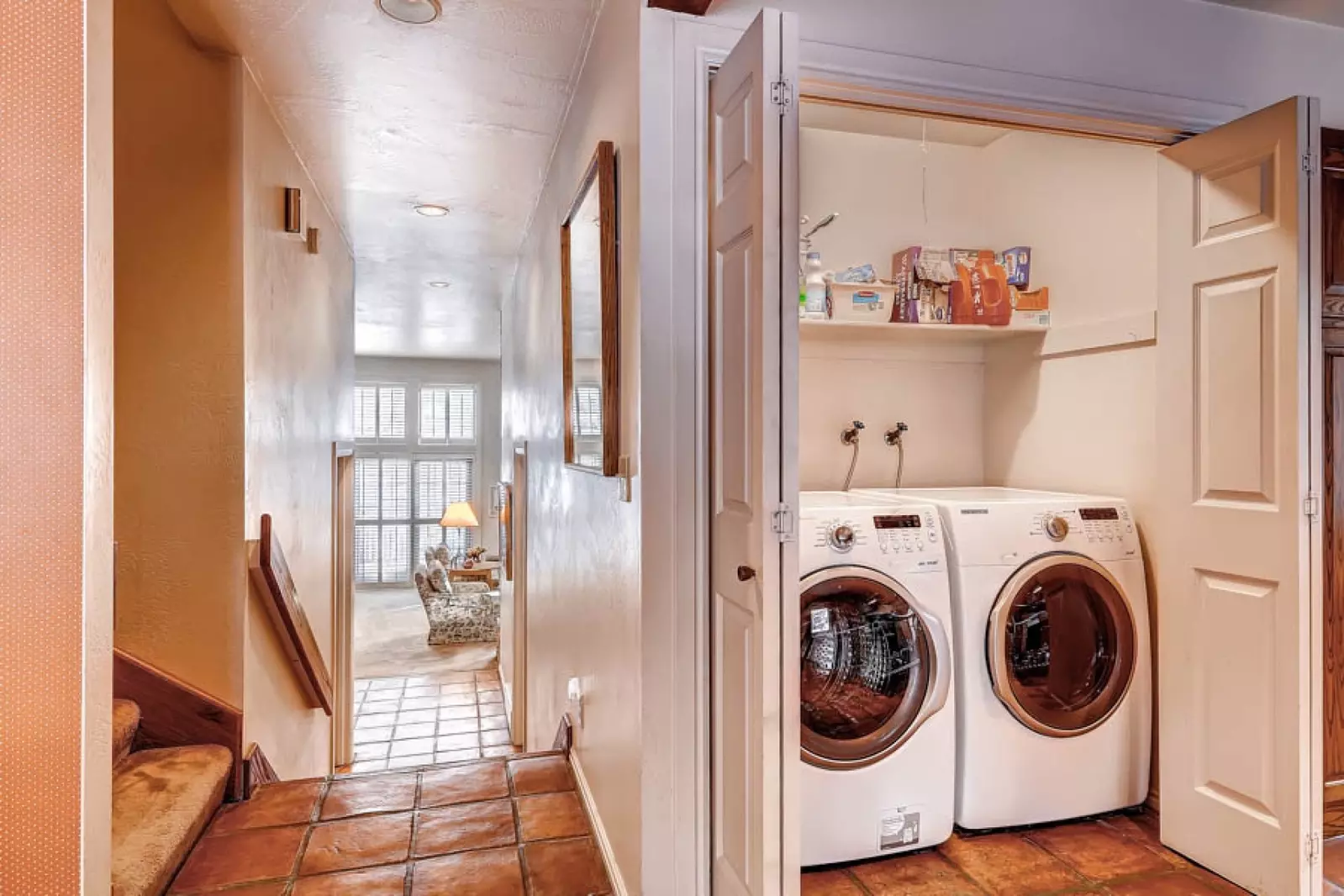 Full sized washer and dryer.