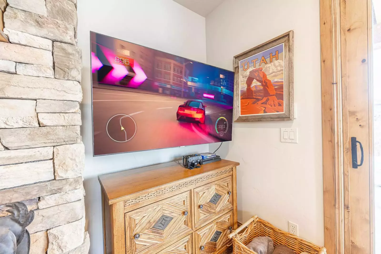 Something fun for Everyone! The Downstairs Family Room has a Playstation 4 with Family Friendly Games