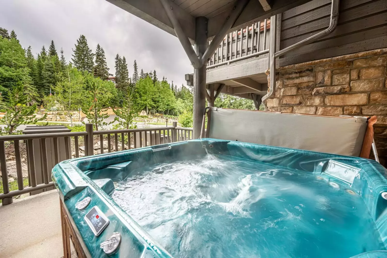 Private Jacuzzi hot tub is located on the deck