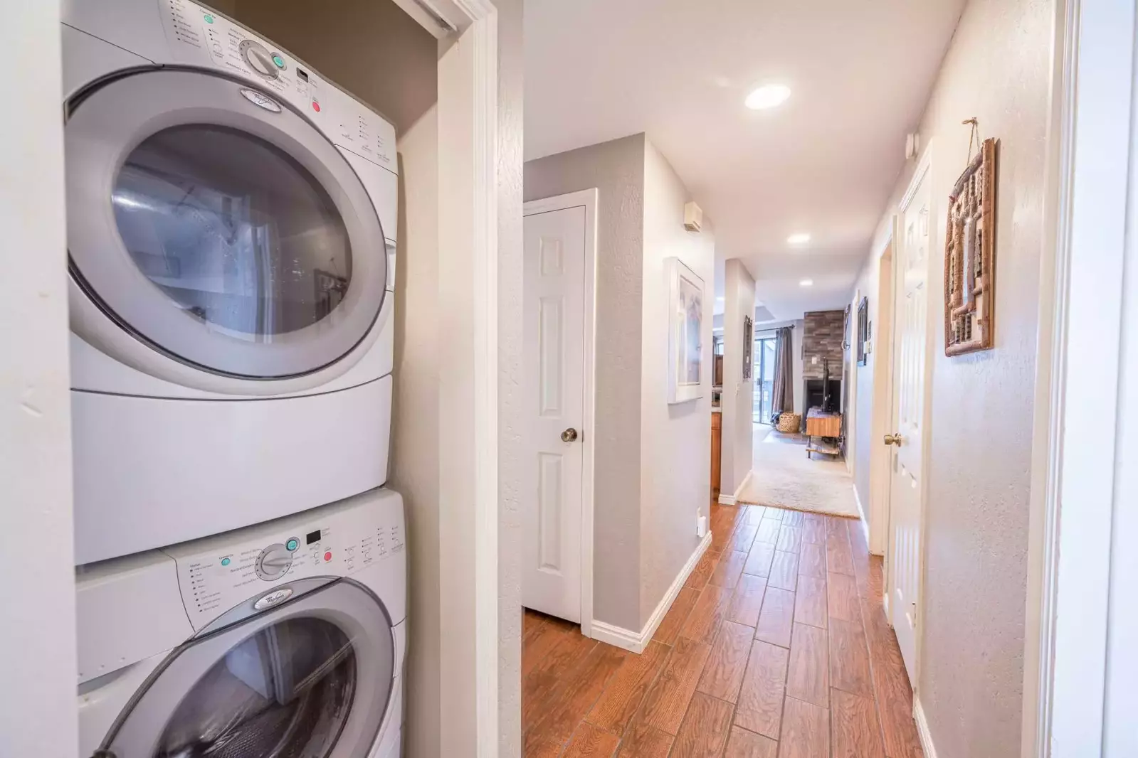 Full Size HE Whirlpool Washer & Dryer in The Private laundry