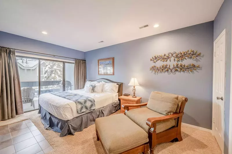 Serene Master Suite Features a King Bed, HDTV & Private Balcony