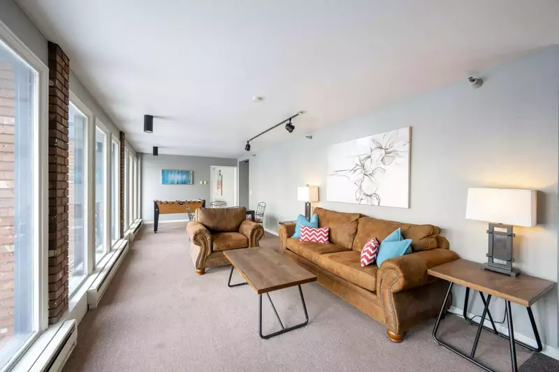 Lobby and common area at Lift Line Condominiums.