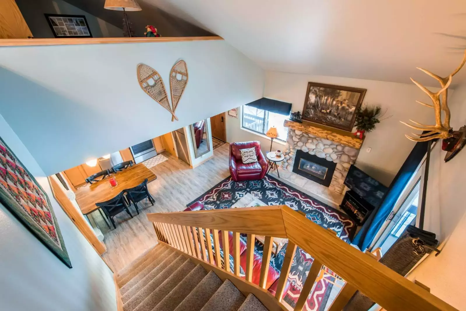 Relax in our Bright and cheery updated home with a gas stone fireplace!