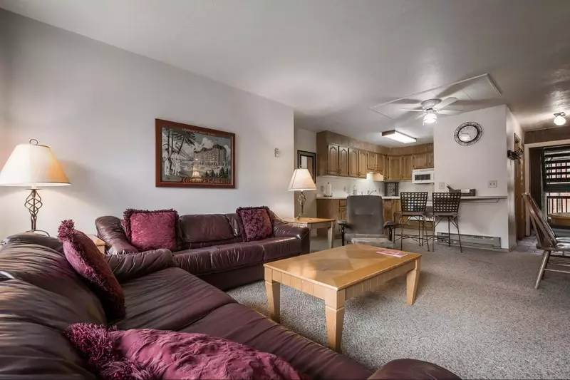 Updated with a private balcony, three large bedrooms, remodeled bathrooms, a wood burning fireplace