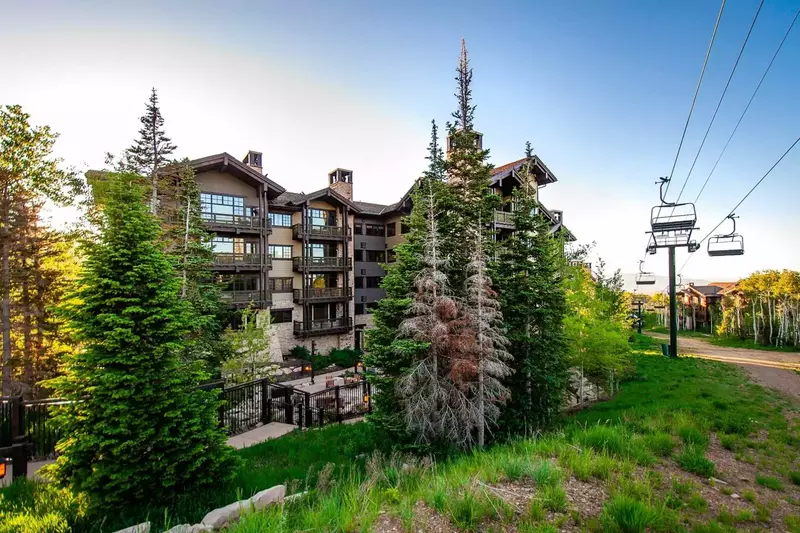 Our home is an end unit - (it can been seen peeking out from behind the green tree on the bottom left). We are the closest unit to the fire-pit and ho