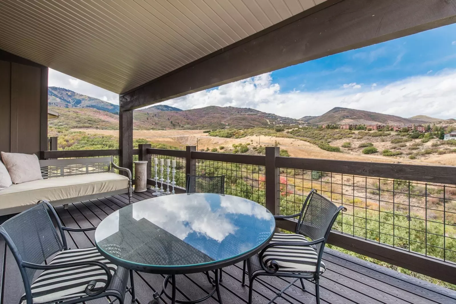 Private Upper Deck features Mountain & Lake views / Hot Tub on Lower Deck