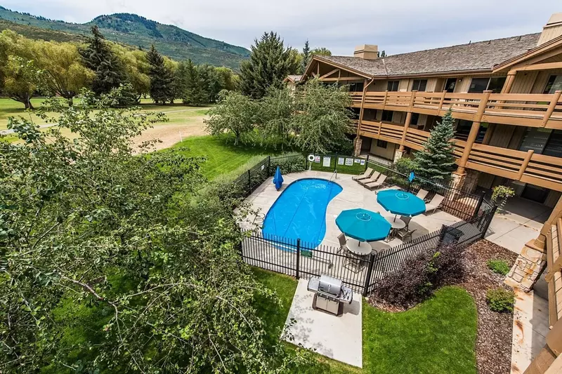 Rare location on the Park City Golf Course and poolside aerial view