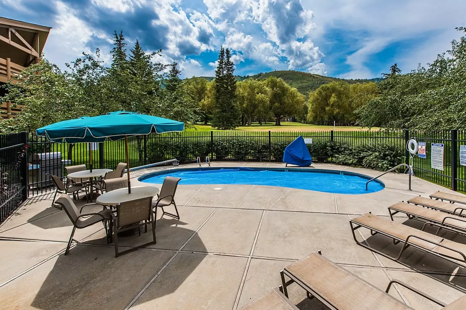 Views from the front door of this home. The heated therapy pool is just steps away from the home. Take in the views of the Park City Golf Course