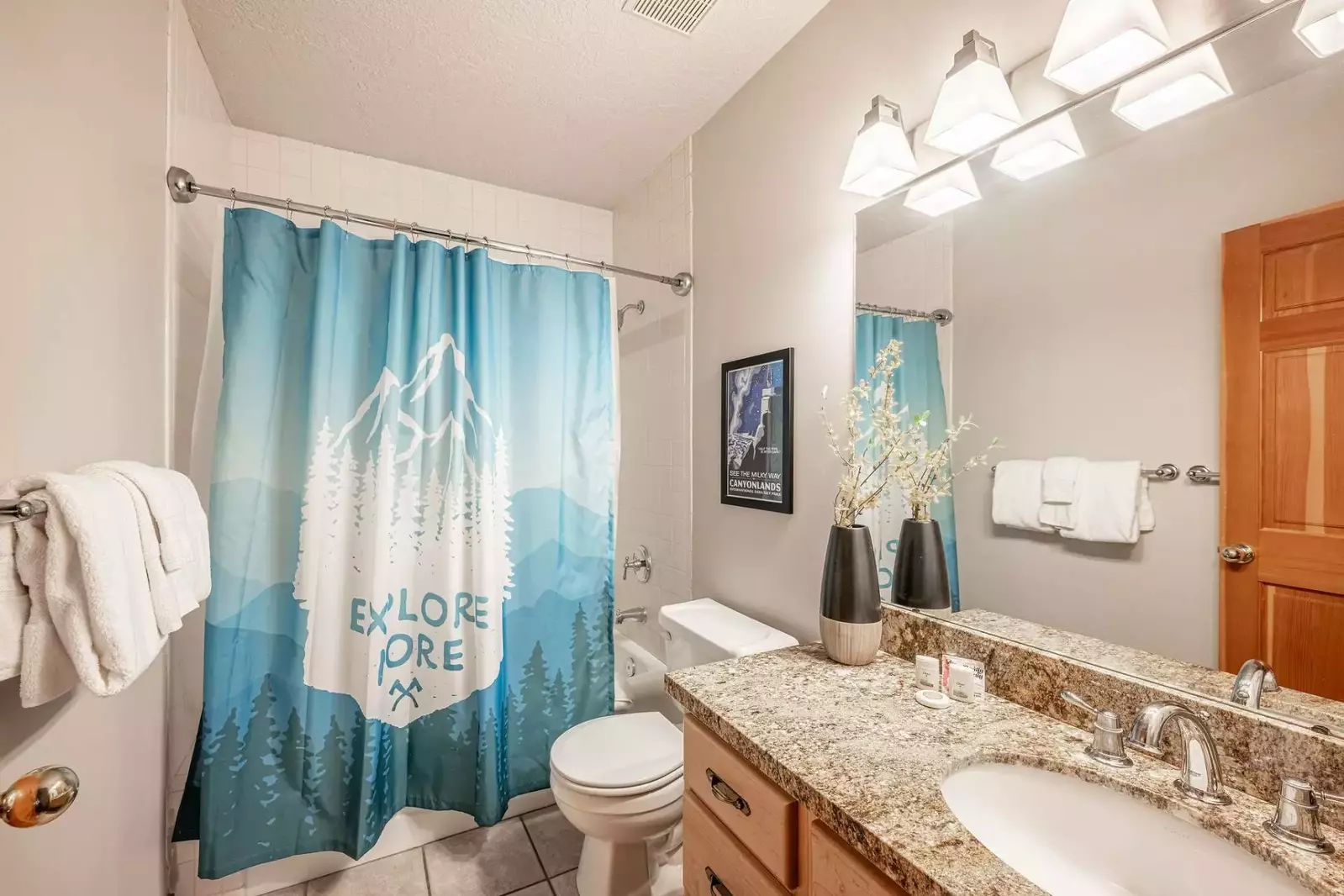 Located on the first floor and shared by the guest suites - Indulge in the luxury of our well-appointed bathrooms furnished with plush towels, soft wa