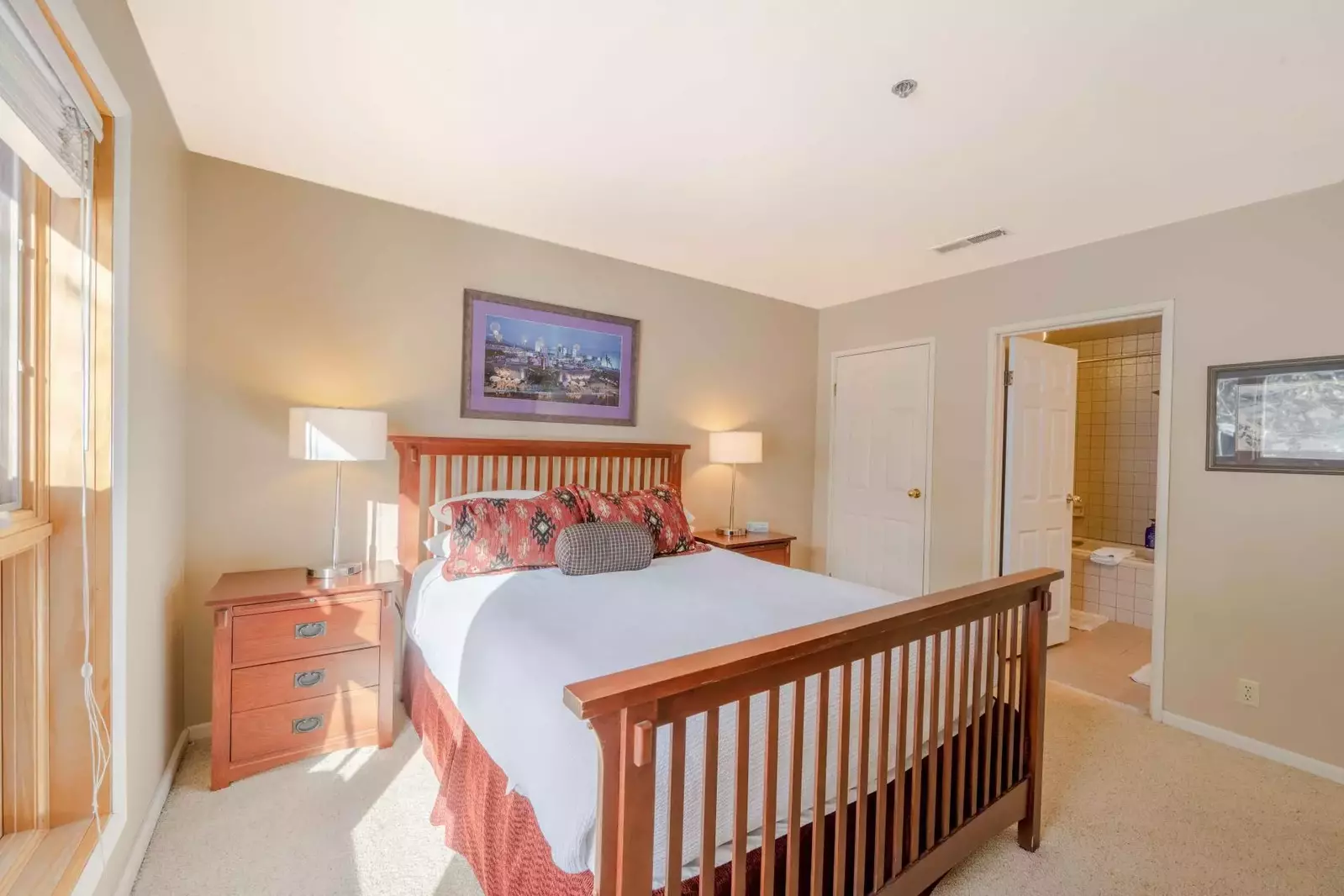 The secondary suite features 2 large nightstands with plenty of storage