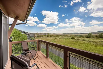These are the breathtaking views from the private deck located off the primary suite!