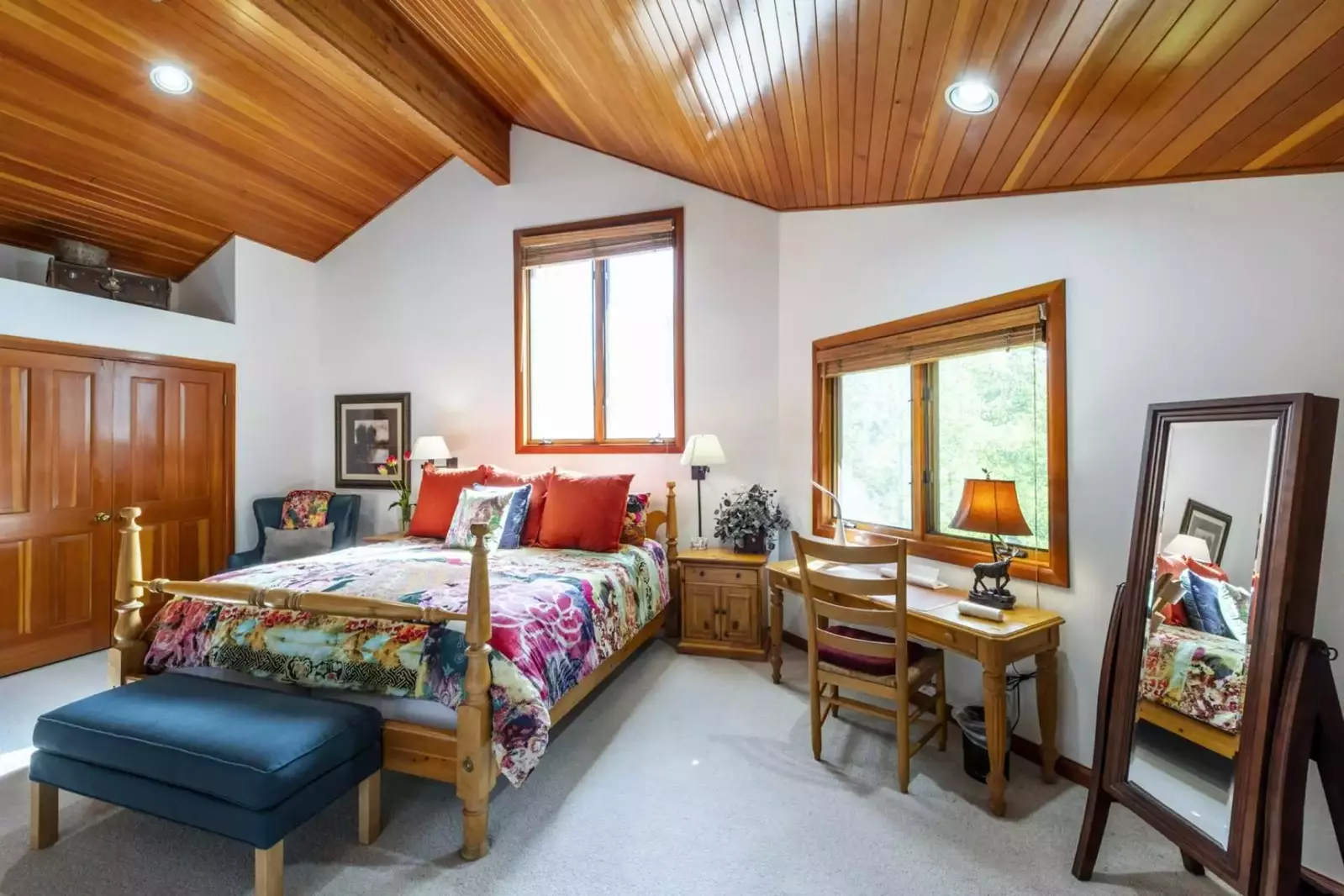 Spacious master suite has a queen size