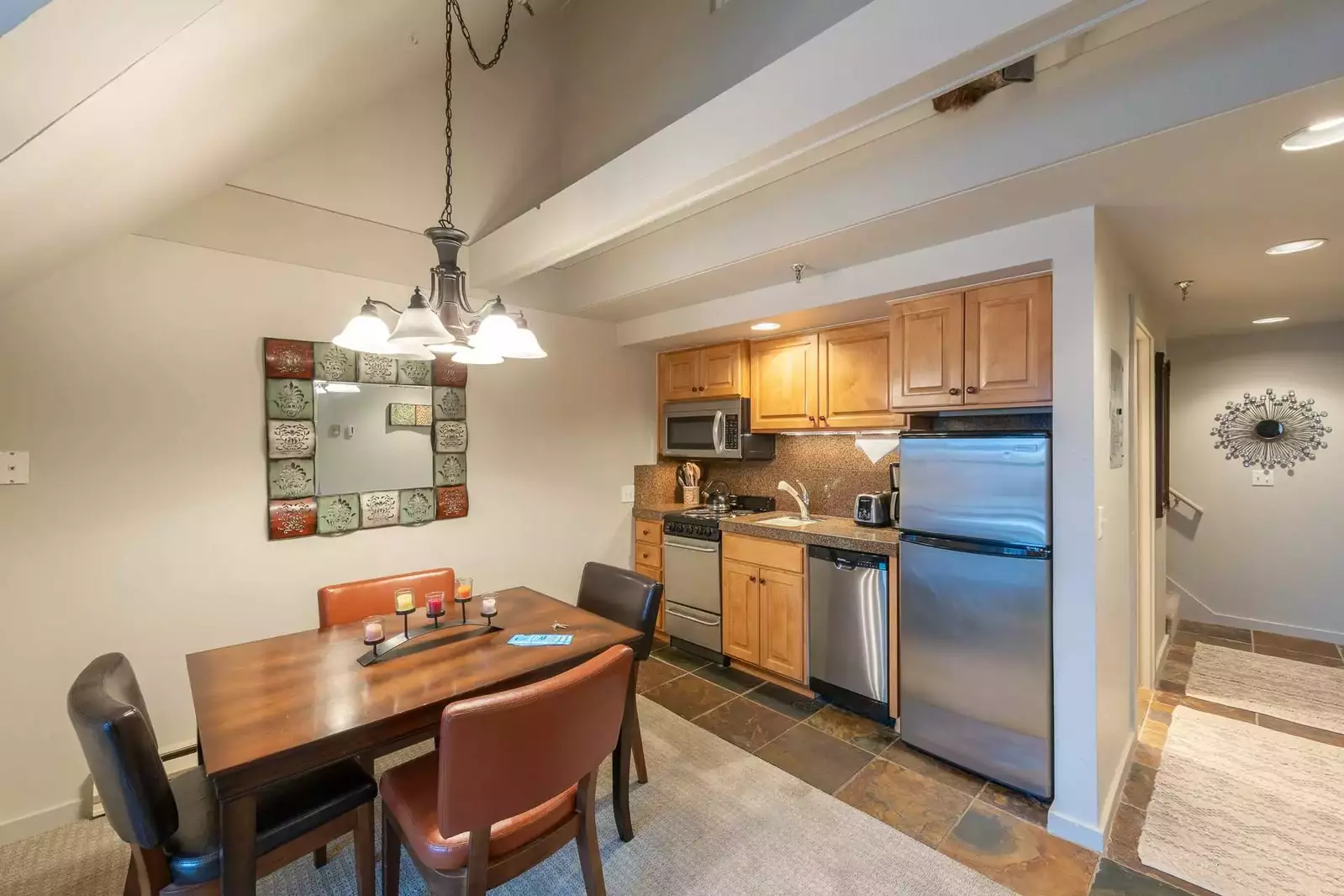 The home has a Bright & Cheerful Open Floor plan