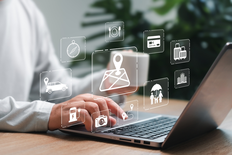 vacation rental management graphics over computer