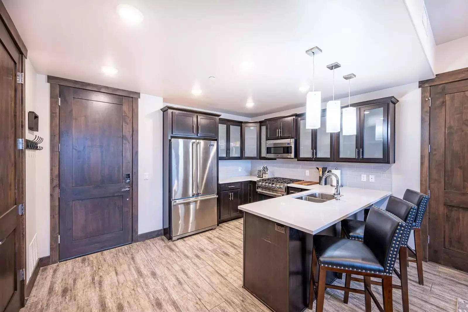 Spacious kitchen with Luxury upgrades and a large breakfast bar